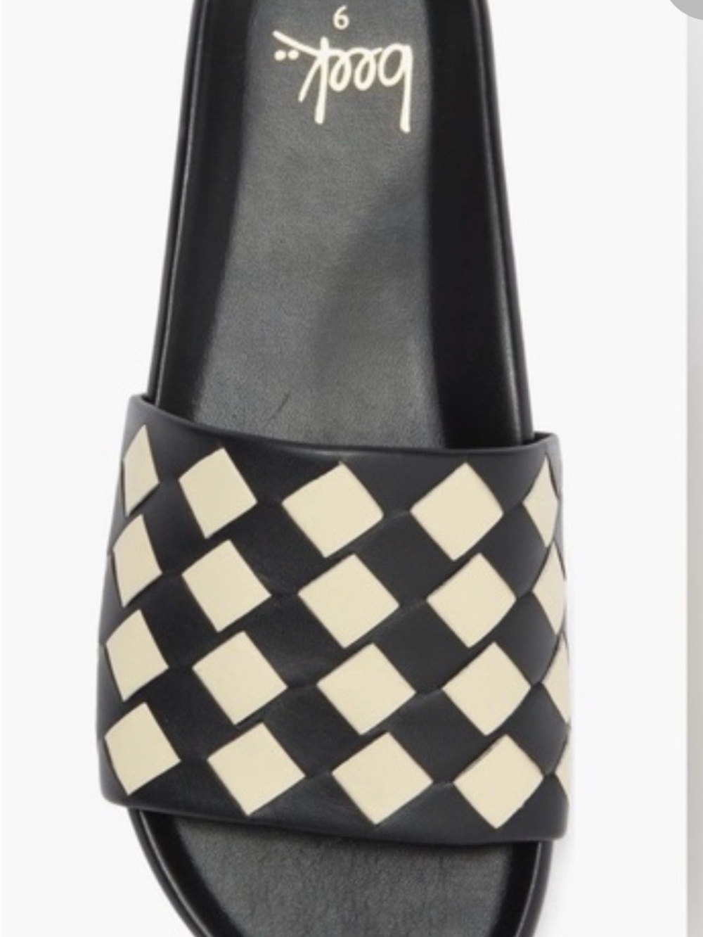 BEEK Black And Cream Checkered Pelican Sandal
